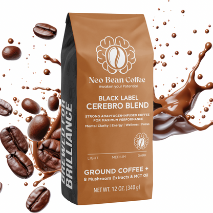 Neobean Cerebro Blend - Mushroom Coffee - Specialty Coffee with 8 Adaptogens