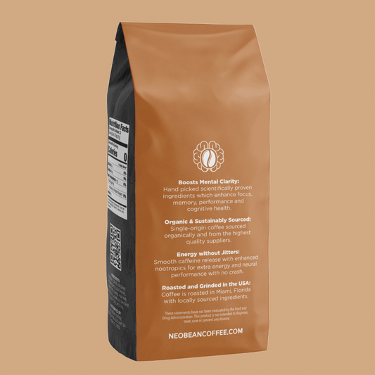 Neobean Black Label Cerebro Blend - Mushroom Coffee - Adaptogen Coffee with 8 Mushrooms & MCT Oil