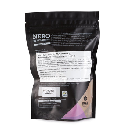 NERO FERMENTO Italian Whole Black Garlic 4.23 oz (3-4 bulbs)