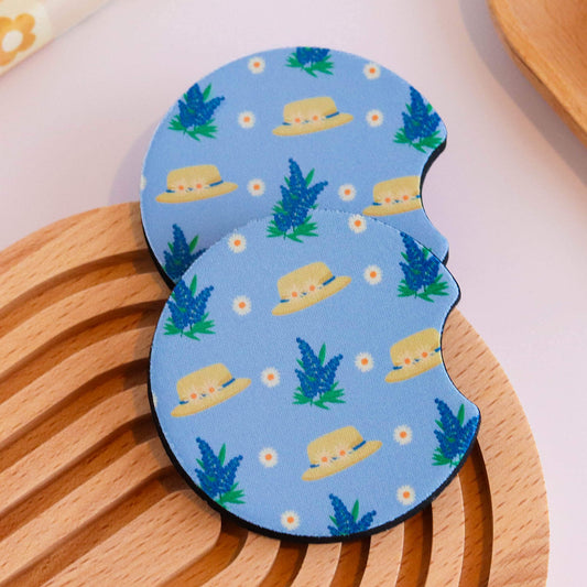 Sundays in the Bluebonnets Car Coaster (Set of 2)