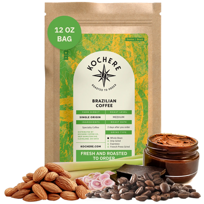 Kochere Coffee Brazilian Santos Medium Roast - Smooth, Elegant, Cocoa Notes