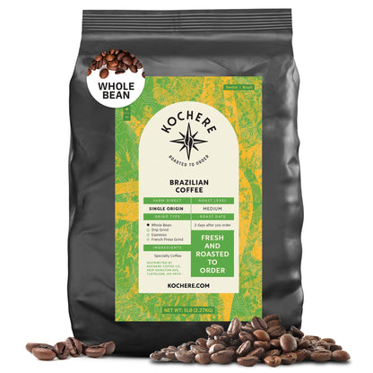 Kochere Coffee Brazilian Santos Medium Roast - Smooth, Elegant, Cocoa Notes