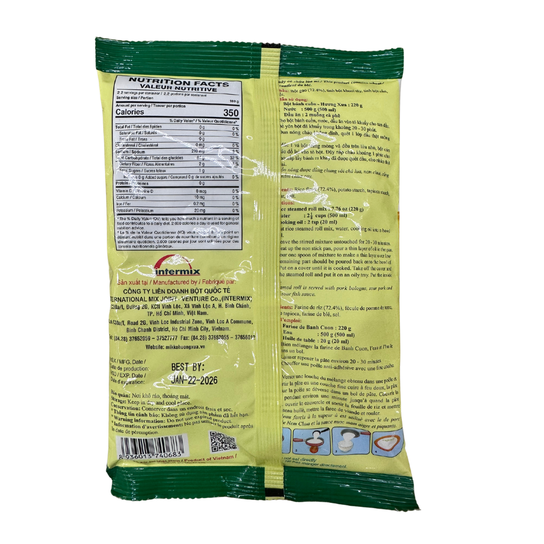 Huong Xua Vietnamese Rice Cake Flour ( Bột Bánh Cuốn ) - 220g 7.5oz