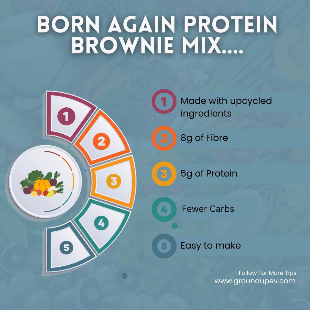 GroundUp Eco Venture Born Again Protein Brownie Mix, Upcycled Bag - 1 Bag (450g)
