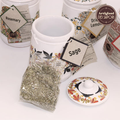 Artigiani dei Sapori, Dried Ground Sage in Ceramic Jar 0.7oz (19g)