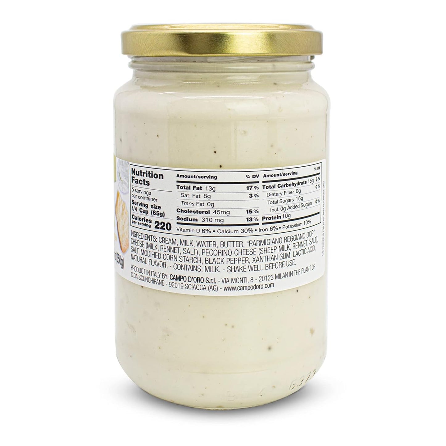 Campo D'Oro, Creamy Alfredo Pasta Sauce, 12.3 oz (348g)