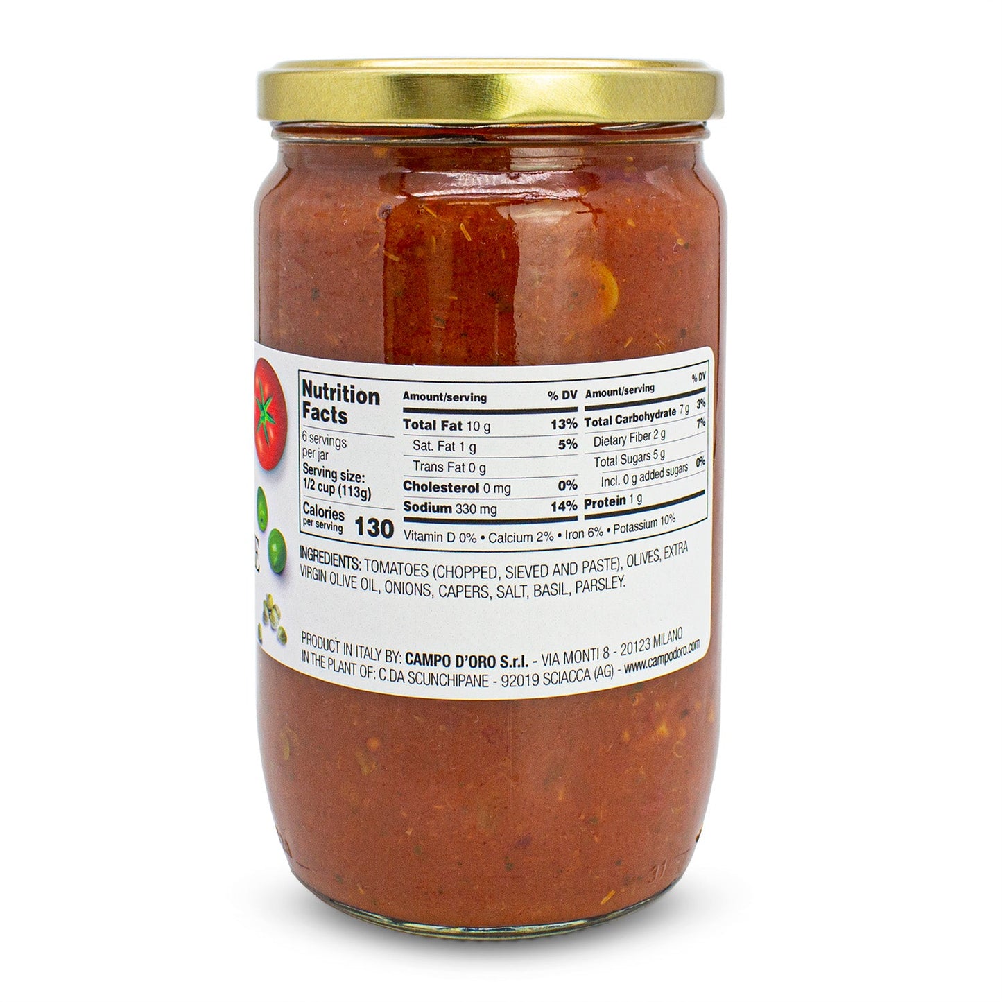 Campo D'Oro, Puttanesca Tomato Sauce, 24 oz