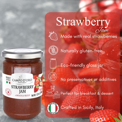 Campo D'Oro, Sicilian Strawberry Jam, 12 oz (340g)