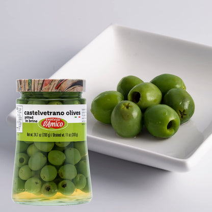 Fratelli D'Amico, Castelvetrano olive (Pitted), Family-Size . 24oz, (700 g)