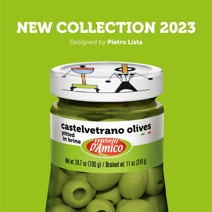 Fratelli D'Amico, Castelvetrano olive (Pitted), Family-Size . 24oz, (700 g)
