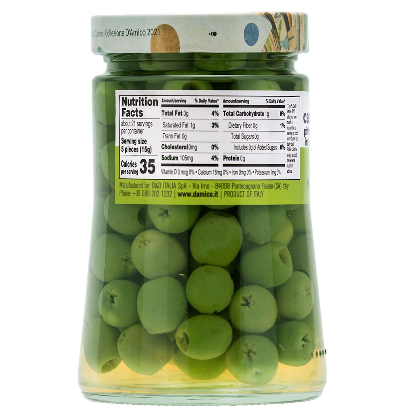 Fratelli D'Amico, Castelvetrano olive (Pitted), Family-Size . 24oz, (700 g)