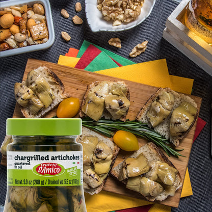 Fratelli D'Amico, Chargrilled Artichokes Quartered in Oil, 9.9oz (280g)