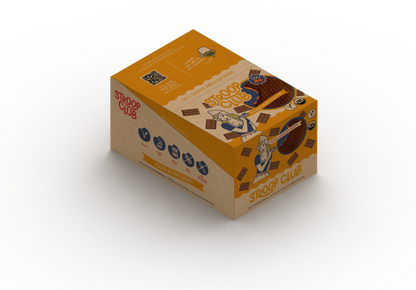 Stroop Club Chocolate Caramel Plant Based and Organic Stroopwafels Box - 12 packs x 2-pack case