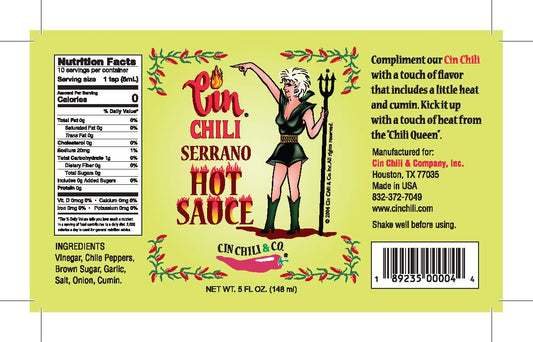 Cin Chili Serrano Hot Sauce