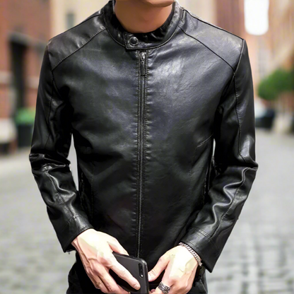 Men's Biker Faux Leather Jacket