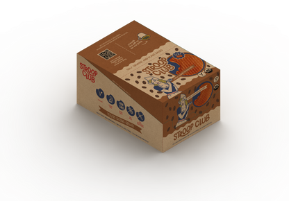 Stroop Club Coffee Caramel Plant Based and Organic Stroopwafels Box - 12 packs x 2-pack case