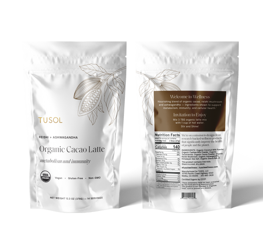 TUSOL Wellness Organic Cacao Latte Mix | 14 Lattes