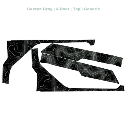 Topographic Upper Door Overlay Kit (Printed Series) - 2021+ Bronco 4 Door