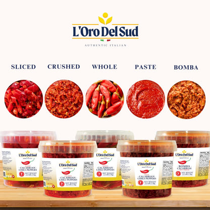 L’Oro Del Sud, Crushed Calabrian Chili Peppers Paste, 2.2 lb (1 kg)