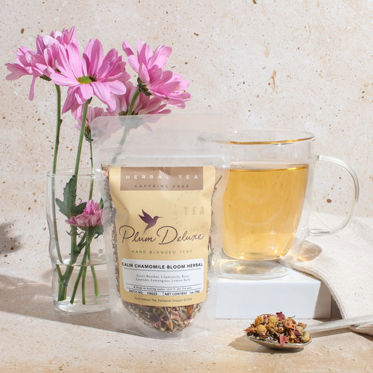 Plum Deluxe Tea Calm Chamomile Bloom Herbal Tea (Rose - Lavender)