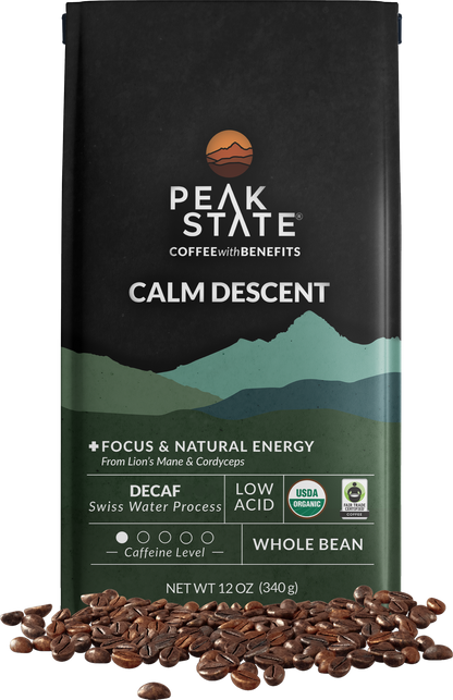 Peak State Coffee CALM DESCENT Swiss Water Process Decaf - Three Pack (3 x 12 oz Bags)