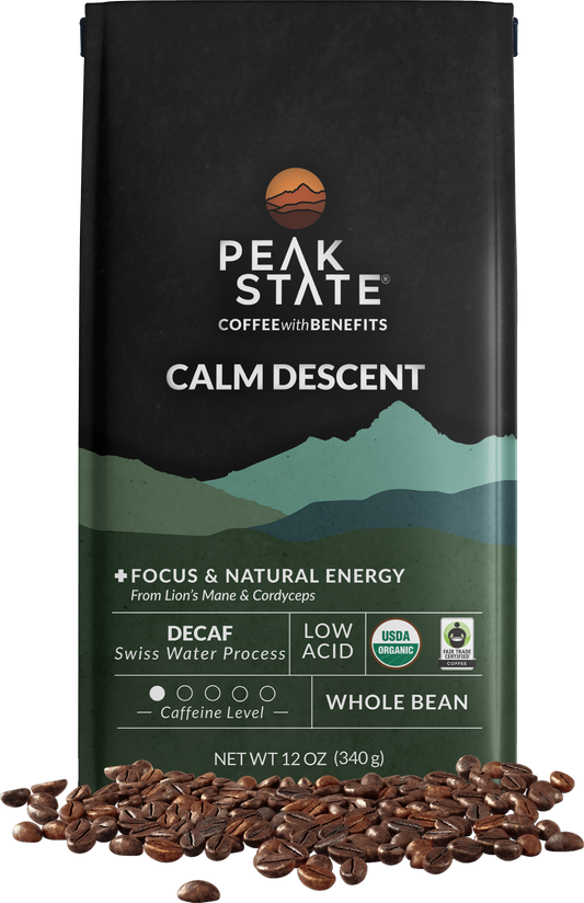 Peak State Coffee CALM DESCENT Swiss Water Process Decaf - Three Pack (3 x 12 oz Bags)