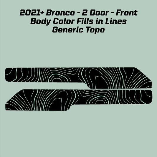 Topo Front Interior Upper Door Card Insert Overlays (Printed Series) - 2021+ Bronco 2 Door