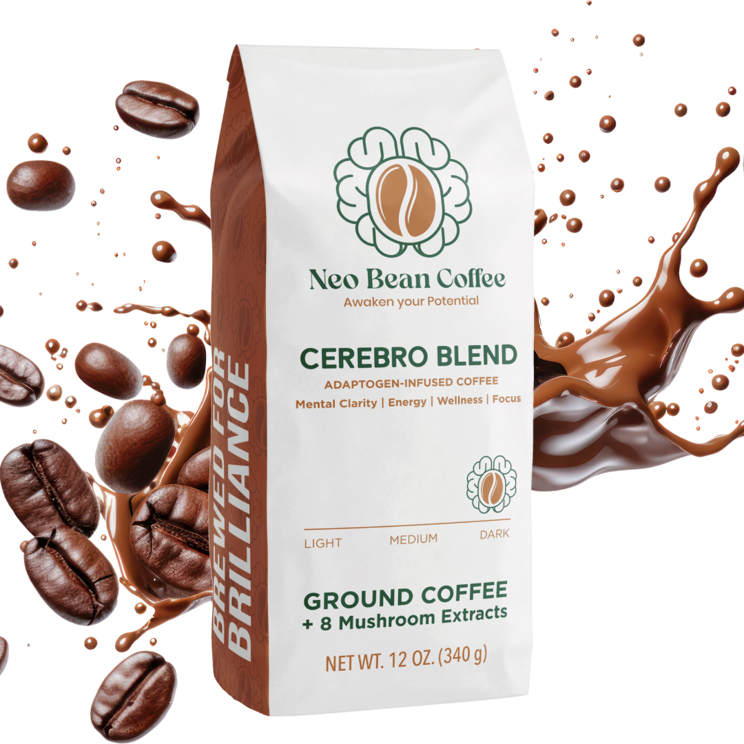 Neobean Cerebro Blend - Mushroom Coffee - Specialty Coffee with 8 Adaptogens