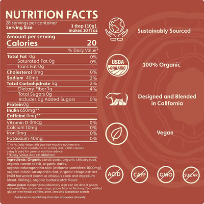 Chaga Ashwagandha Butterscotch Cream Mushroom Herbal Coffee