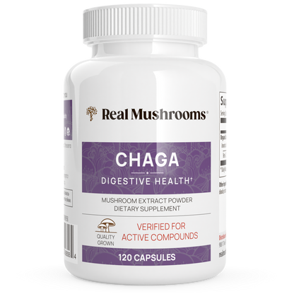 Organic Chaga Extract Capsules by Real Mushrooms