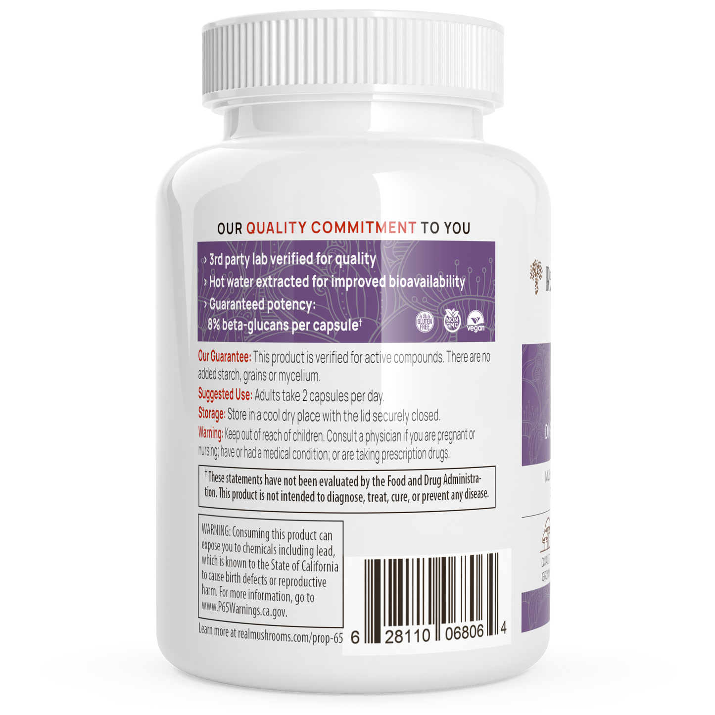 Organic Chaga Extract Capsules by Real Mushrooms