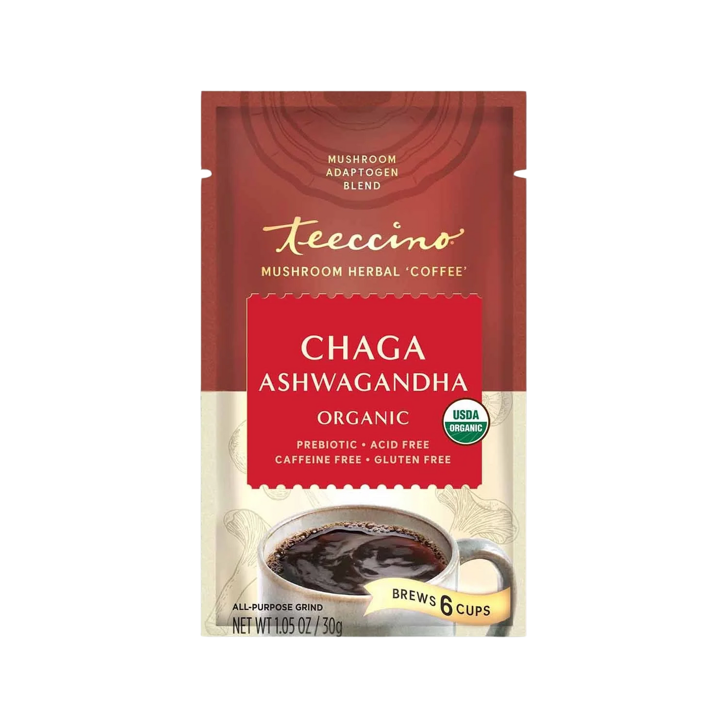 Chaga Ashwagandha Butterscotch Cream Mushroom Herbal Coffee