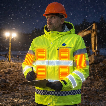 LITEGUEST USB Heated Reflective Waterproof Work Jacket For Winter