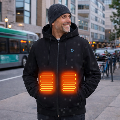 LITEGUEST 5-Zone USB Heated Hoodie Heated Zip-up Hooded Sweatshirt
