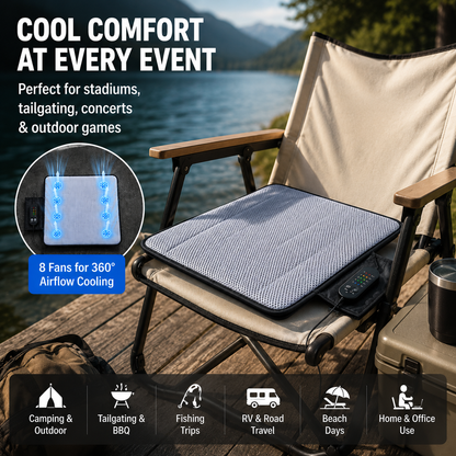 LITEGUEST Upgraded Cooling Seat Cushion with 8 Fans USB