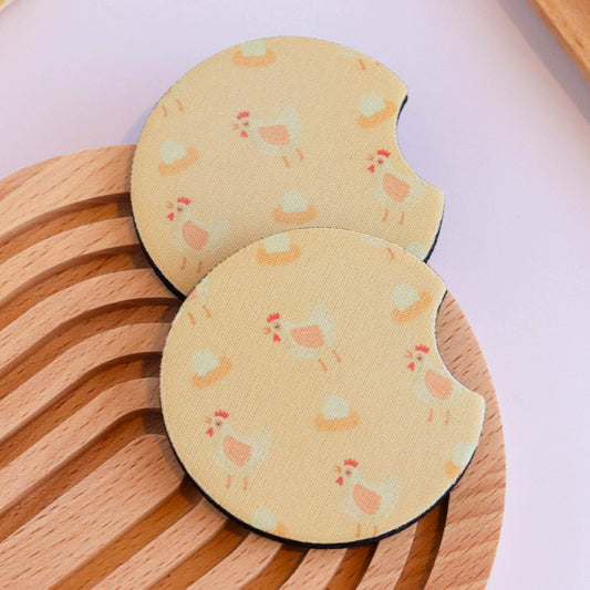 Chicken and Egg Car Coaster (Set of 2)