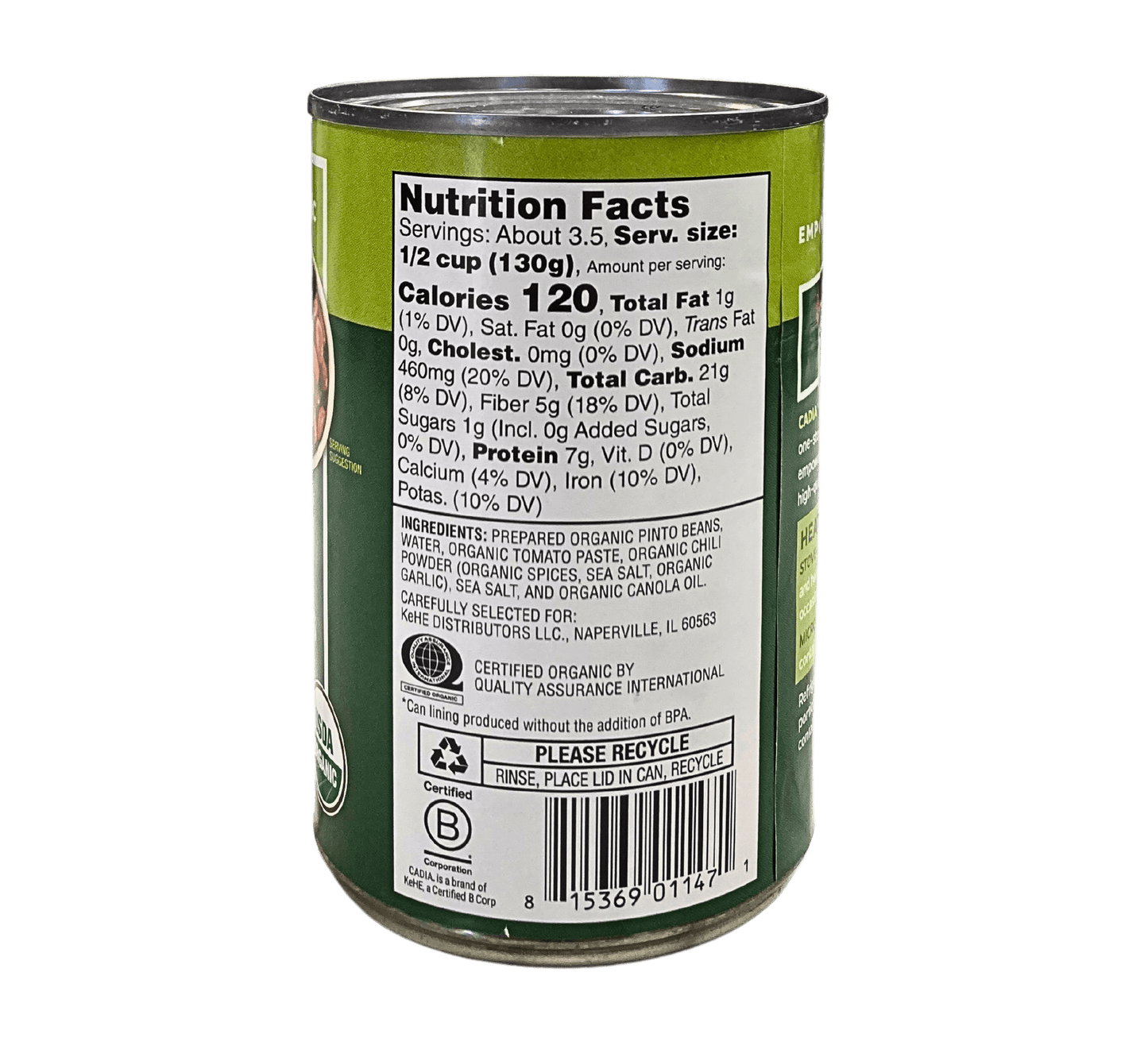 Chili Beans, Organic, Cadia