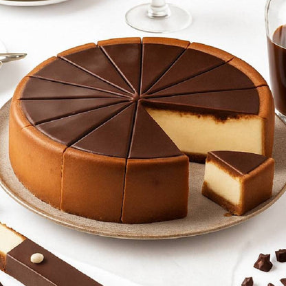 Andy Anand Chocolate Fudge Cheesecake 9" - Daily Freshly Baked, Best Homemade Cheesecake Near Me with Amazing Taste (2 lbs)