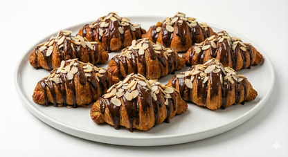 Andy Anand Dark Chocolate Almond Croissants Cake, 10 Pcs Handcrafted Guilt-Free Treats 2 lbs