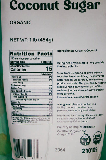 Coconut Sugar, Organic