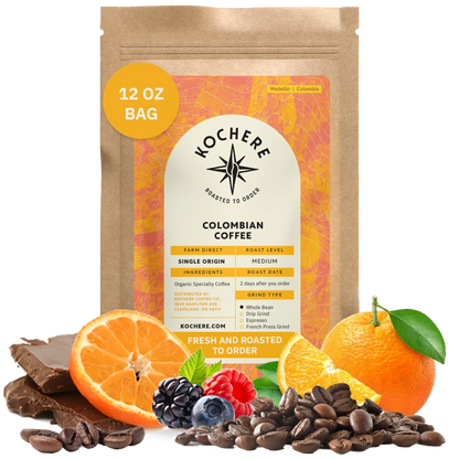 Kochere Coffee Colombian Medellin Single Origin Medium Roast - Dried Orange, Berry Notes