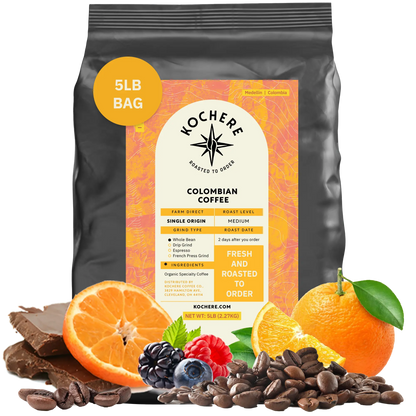Kochere Coffee Colombian Medellin Single Origin Medium Roast - Dried Orange, Berry Notes