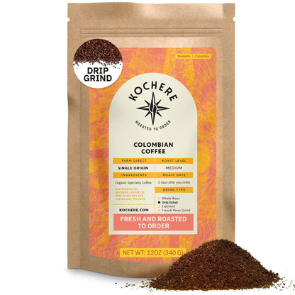 Kochere Coffee Colombian Medellin Single Origin Medium Roast - Dried Orange, Berry Notes