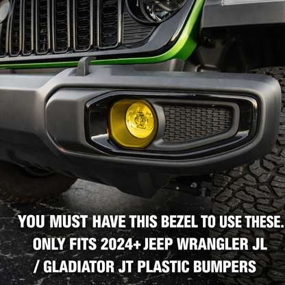 Acrylic Fog Light Lenses (Yellow / Amber) - 2024+ Wrangler JL / Gladiator JT (Plastic Bumper)