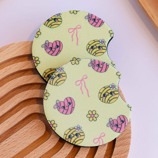 Conchas and Bows Car Coaster (Set of 2)