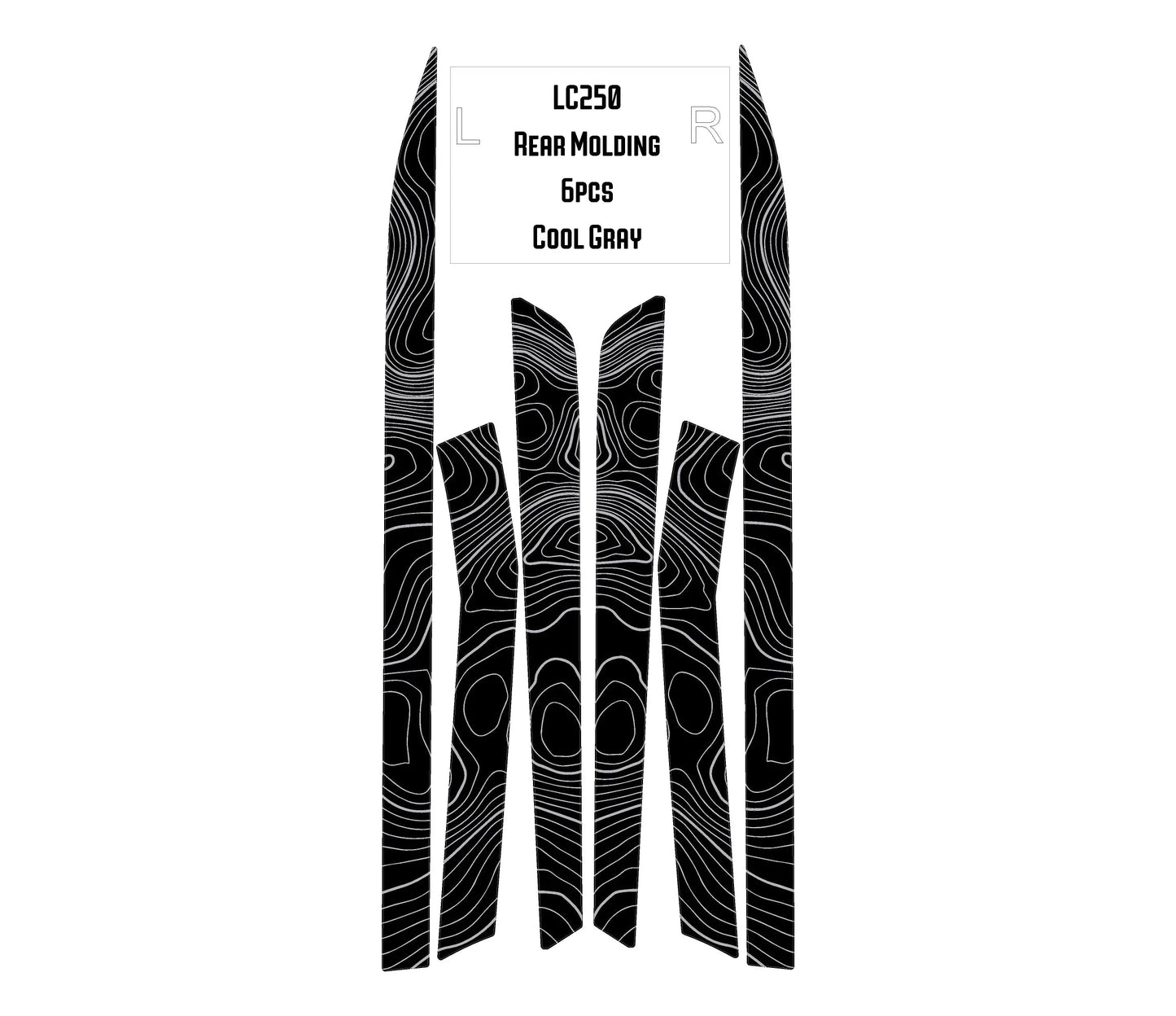 Topographic Rear Trim Overlays (6pcs) - 2024+ Land Cruiser / GX 550