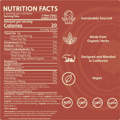 Cordyceps Schisandra Cinnamon Berry Mushroom Herbal Coffee