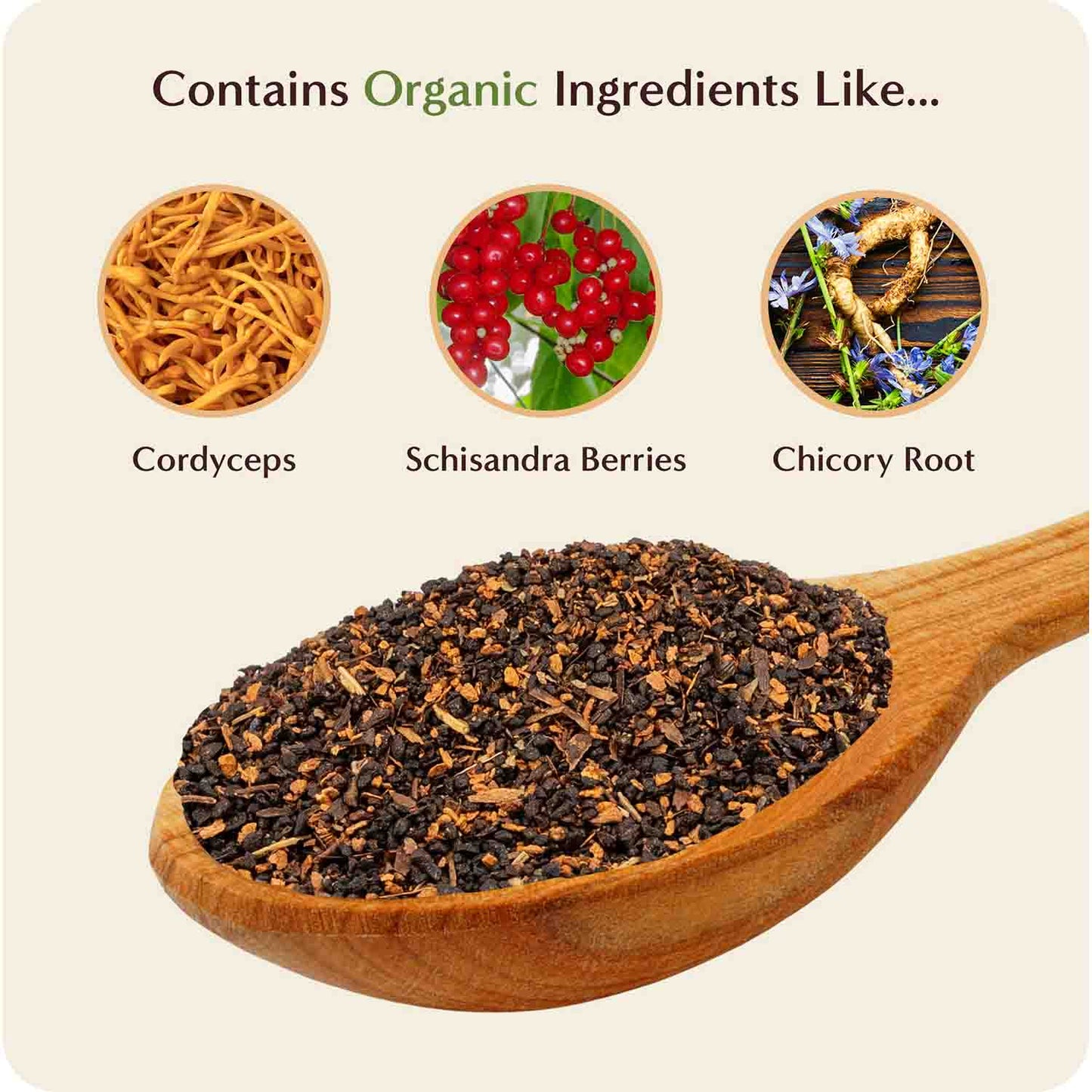 Cordyceps Schisandra Cinnamon Berry Mushroom Herbal Coffee