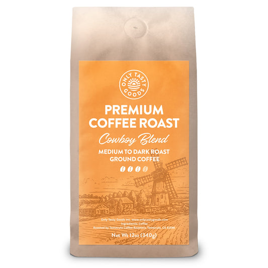 Cowboy Blend Medium to Dark Roast Ground Coffee, Speciality Coffee Beans, Fresh Roasted