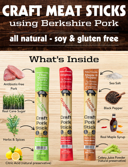 Craft Pork Snack Sticks - One Case (20 sticks)